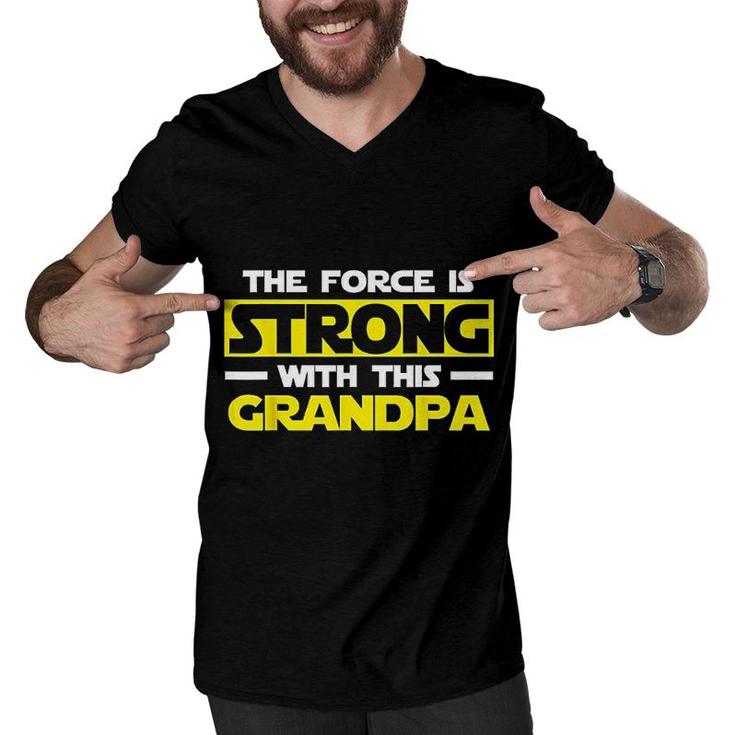 The Force Is Strong With This My Grandpa Men V-Neck Tshirt