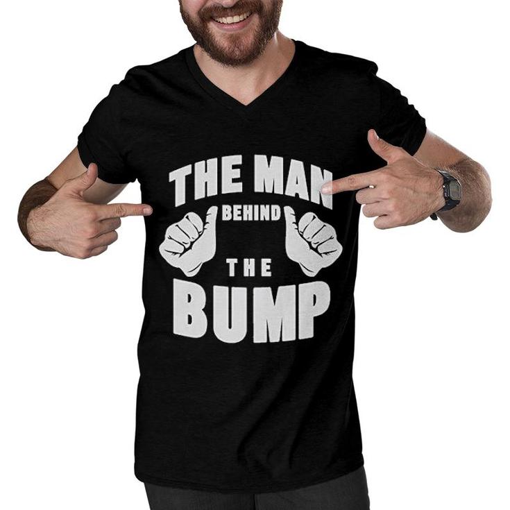 The Man Behind The Bump Dad Men V-Neck Tshirt