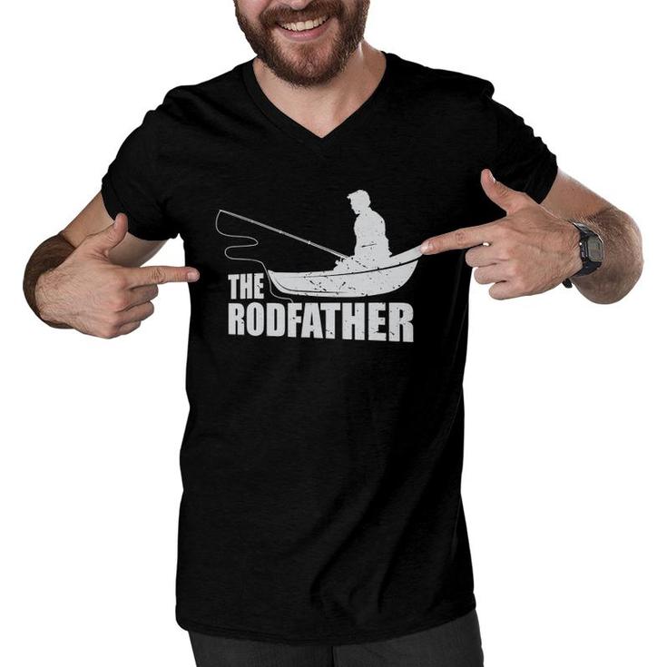 The Rodfather Nature Lover And Fisher Men V-Neck Tshirt