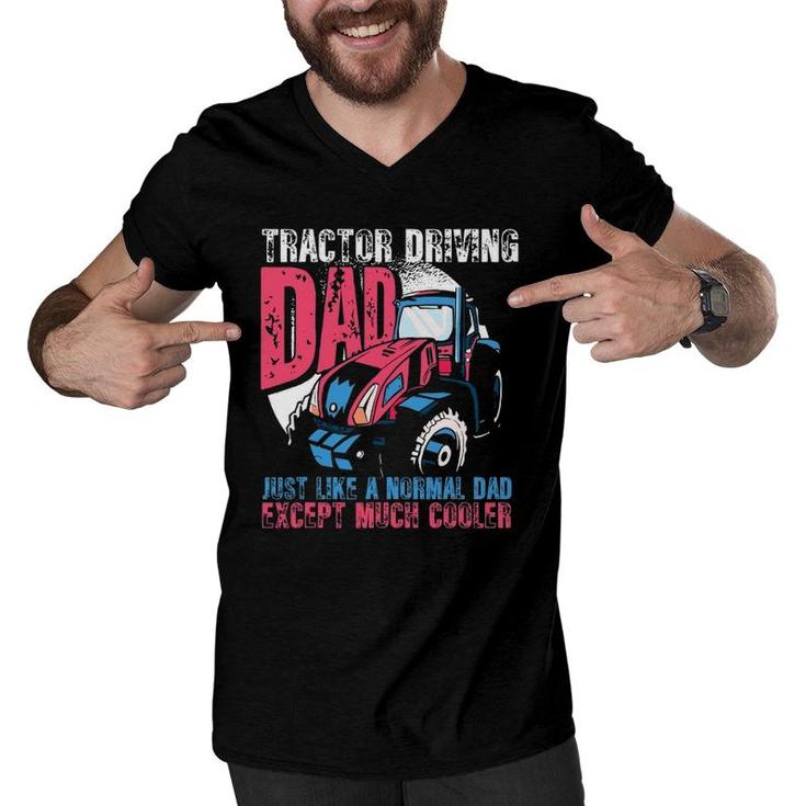 Tractor Driving Dad Farmer Gift Men V-Neck Tshirt
