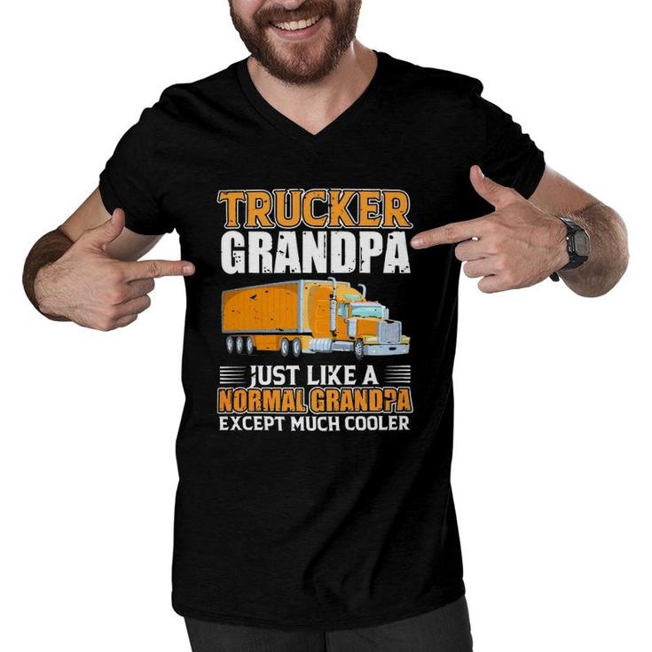 Truck Trucker Grandpa Just Like A Normal Grandpa Men V-Neck Tshirt