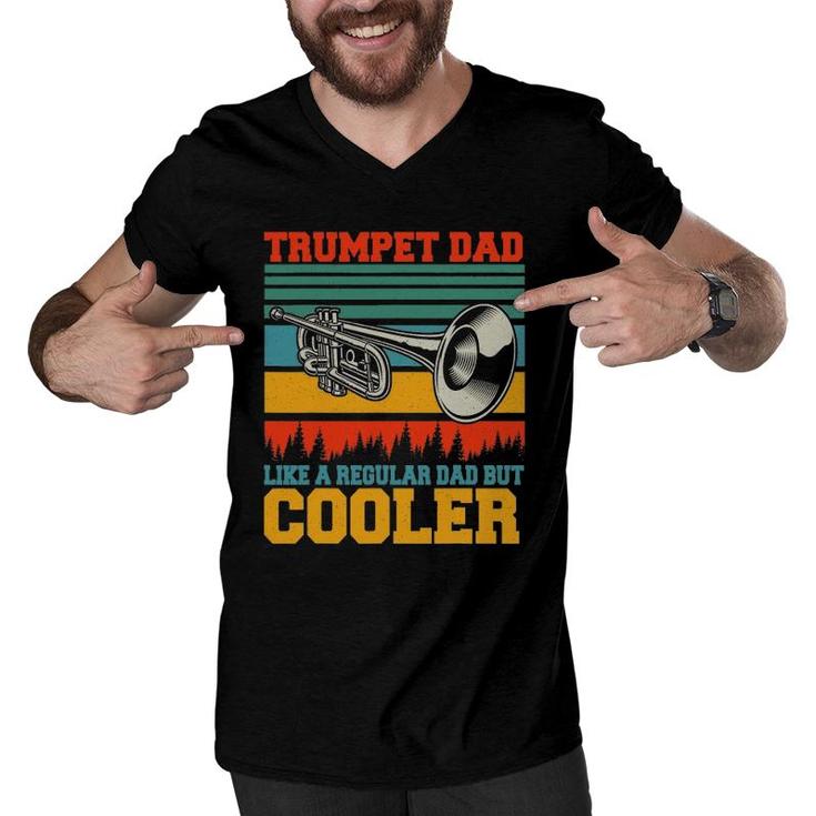 Trumpet Dad Definition Happy Father's Day Trumpet Player Men V-Neck Tshirt