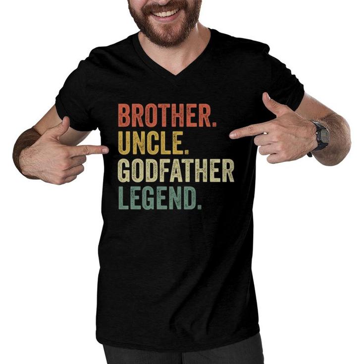 Uncle Godfather Gifts From Godchild Nephew Niece Vintage Men V-Neck Tshirt