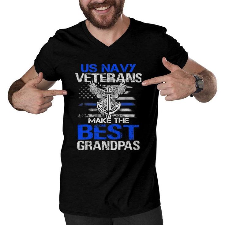Us Navy Veterans Make The Best Grandpas - Father's Day Men V-Neck Tshirt