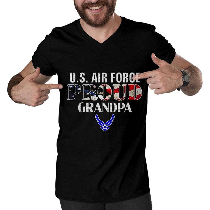 Us Proud Air Force Grandpa Men V-Neck Tshirt
