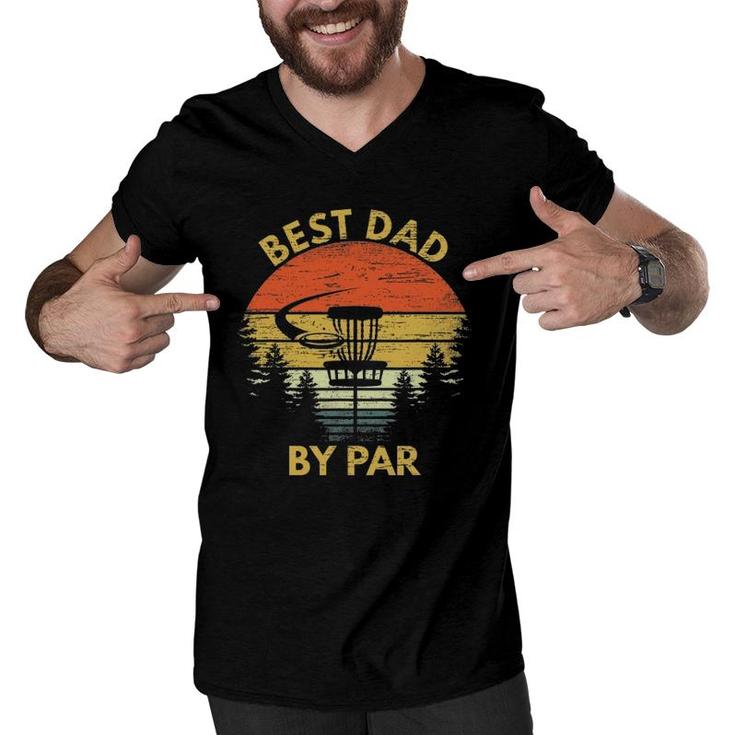 Vintage Best Dad By Par Disc Golf Father's Day Gift Men Men V-Neck Tshirt
