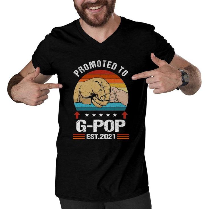 Vintage Promoted To G-Pop 2021 Father Day Men V-Neck Tshirt