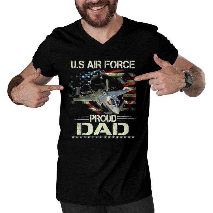 Vintage Proud Dad Us Air Force Flag - Usaf Tank Top Men V-Neck Tshirt