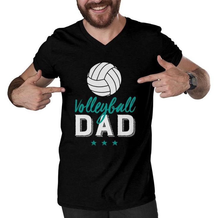 Volleyball Dad Proud Father And Sports Parents Men V-Neck Tshirt