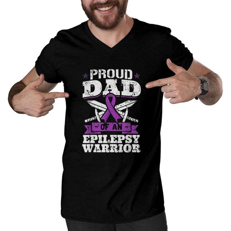 Warrior Dad Proud Awareness Month Gift Men V-Neck Tshirt
