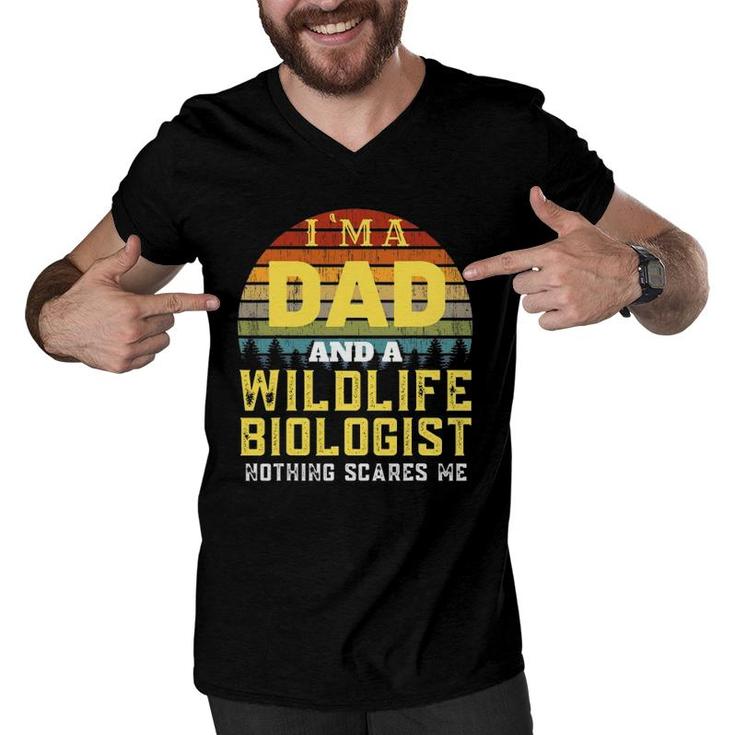 Wildlife Biologist Dad Mens Vintage Men V-Neck Tshirt