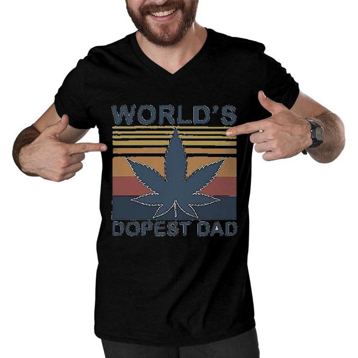 Worlds Dopest Dad Men V-Neck Tshirt