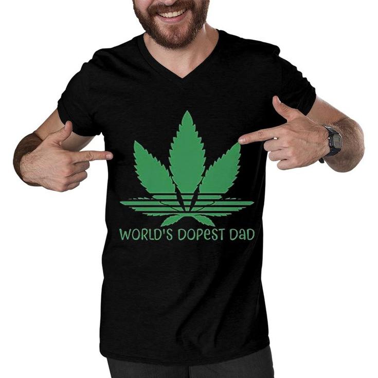 Worlds Dopest Dad Men V-Neck Tshirt