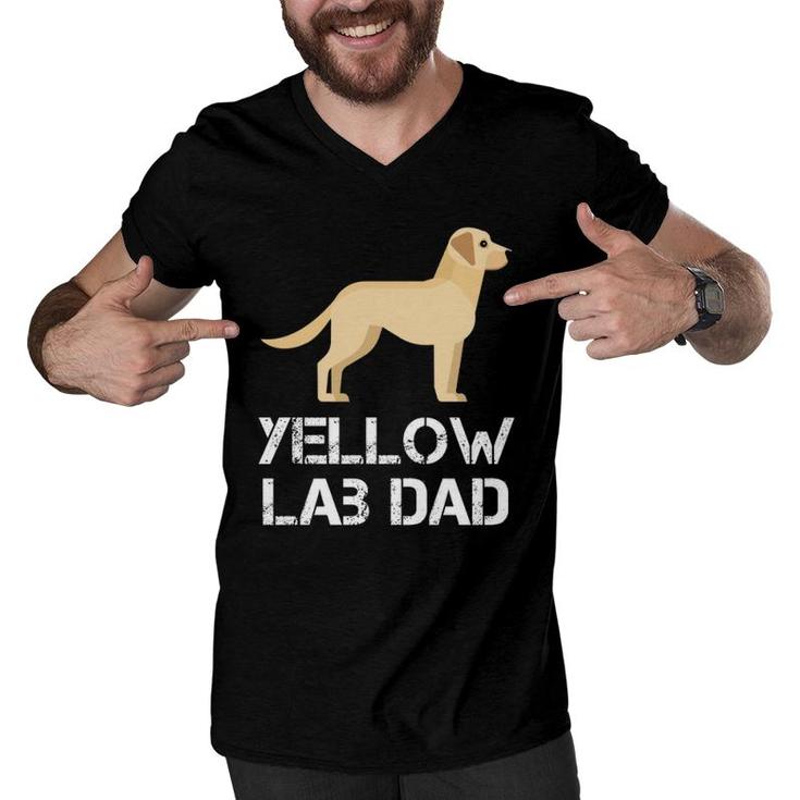Yellow Lab Dad Dog Owner Hooded Men V-Neck Tshirt