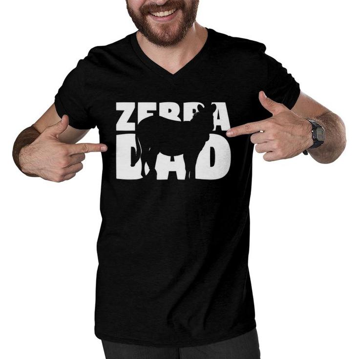 Zebra Lover Gift Zebra Dad Zoo Keeper Animal Father Zebra Men V-Neck Tshirt