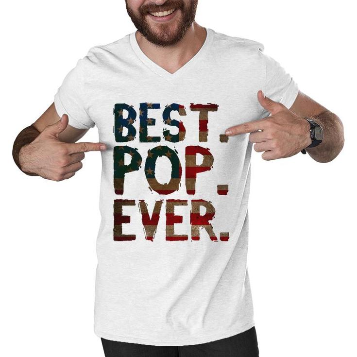 4Th Of July Father's Day Usa Dad Gift - Best Pop Ever Men V-Neck Tshirt