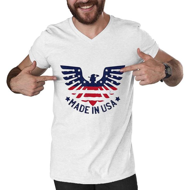 4th Patriotic Made In USA American Pride Eagle  Men V-Neck Tshirt