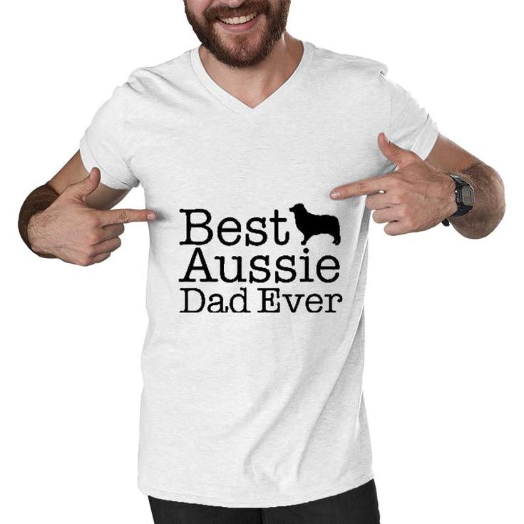 Australian Shepherd Best Aussie Dad Men V-Neck Tshirt