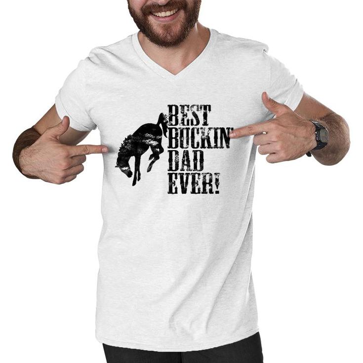 Best Buckin' Dad Ever Funny For Horse Lovers Men V-Neck Tshirt