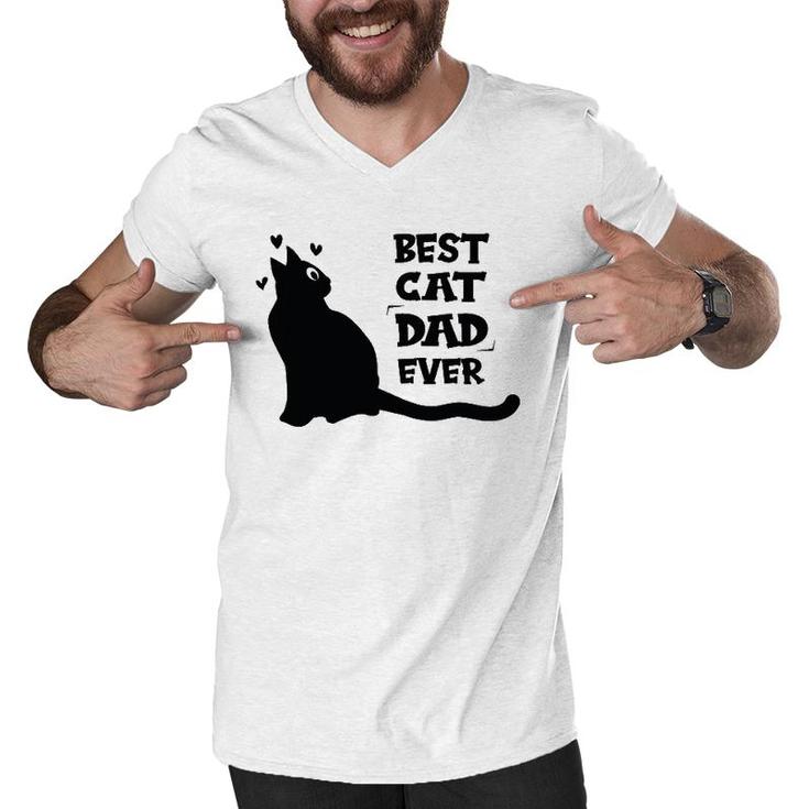 Best Cat Dad Ever Cat Lover Men V-Neck Tshirt
