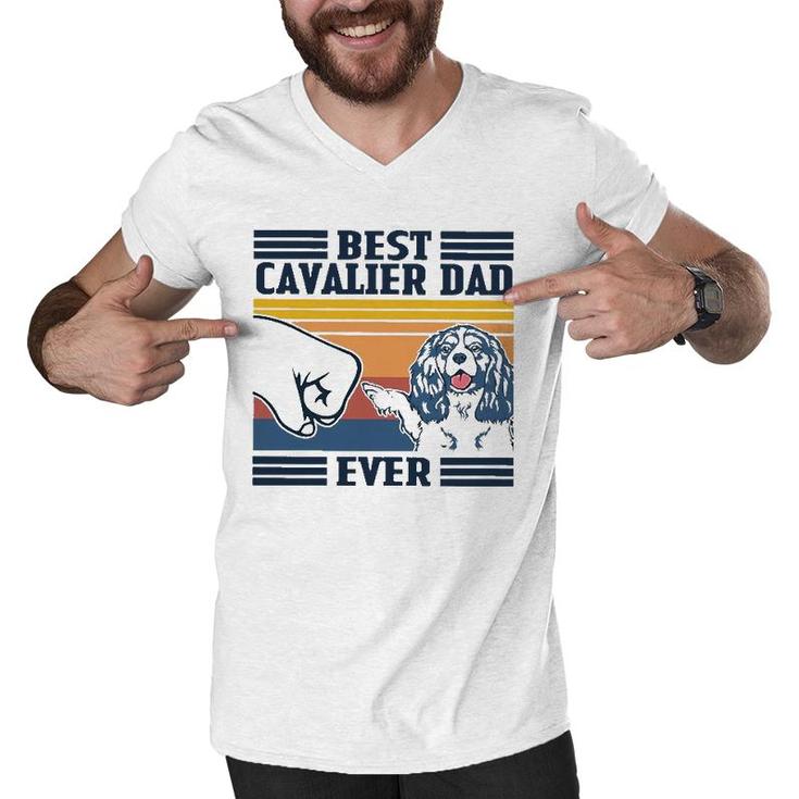 Best Cavalier King Charles Spaniel Dad Ever  Vintage  Men V-Neck Tshirt