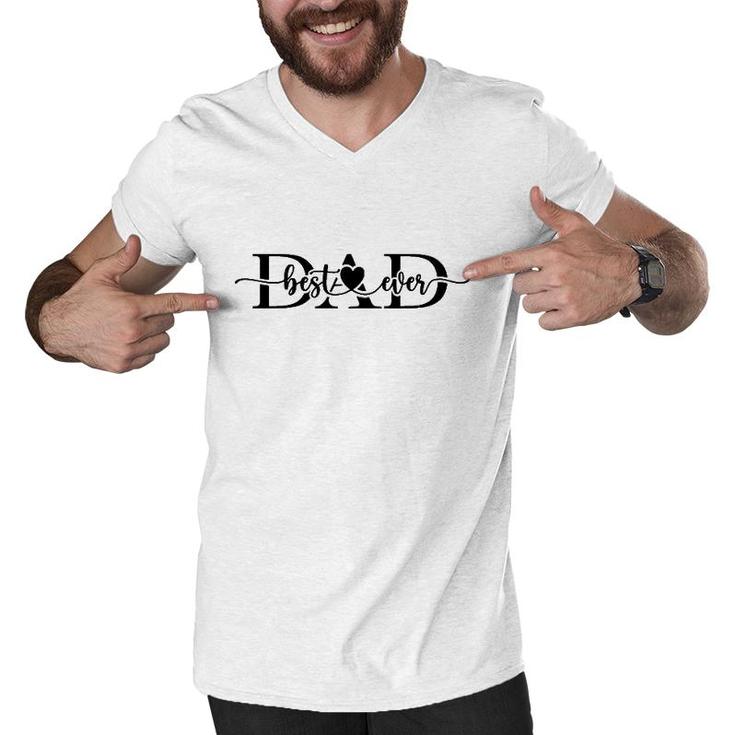 Best Dad Ever Heart Proud Dad Father's Day Men V-Neck Tshirt