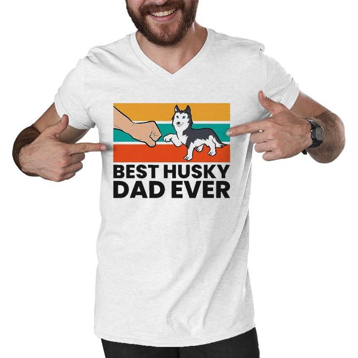 Best Husky Dad Ever Siberian Husky Dad Men V-Neck Tshirt