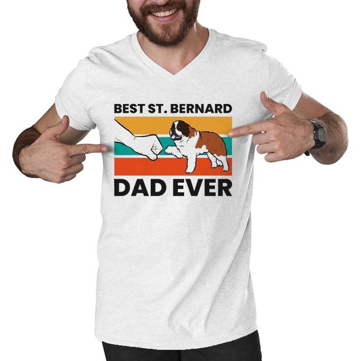 Best Saint Bernard Dad Ever Funny St Bernard Men V-Neck Tshirt