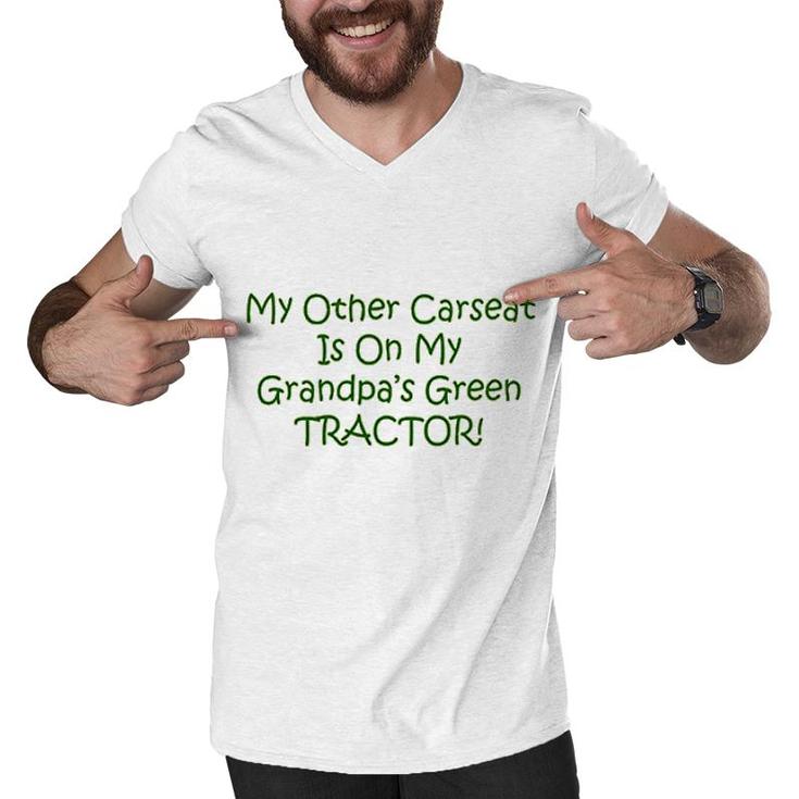 Carseat Grandpas Green Tractor Baby Men V-Neck Tshirt
