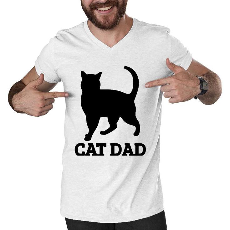 Cat Dad Mens Cat Tee Men V-Neck Tshirt