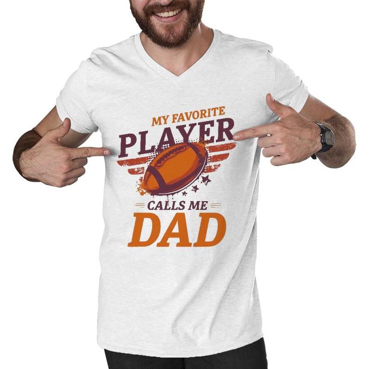Cheer Dad And Husband Football Design Favorite Child Men V-Neck Tshirt