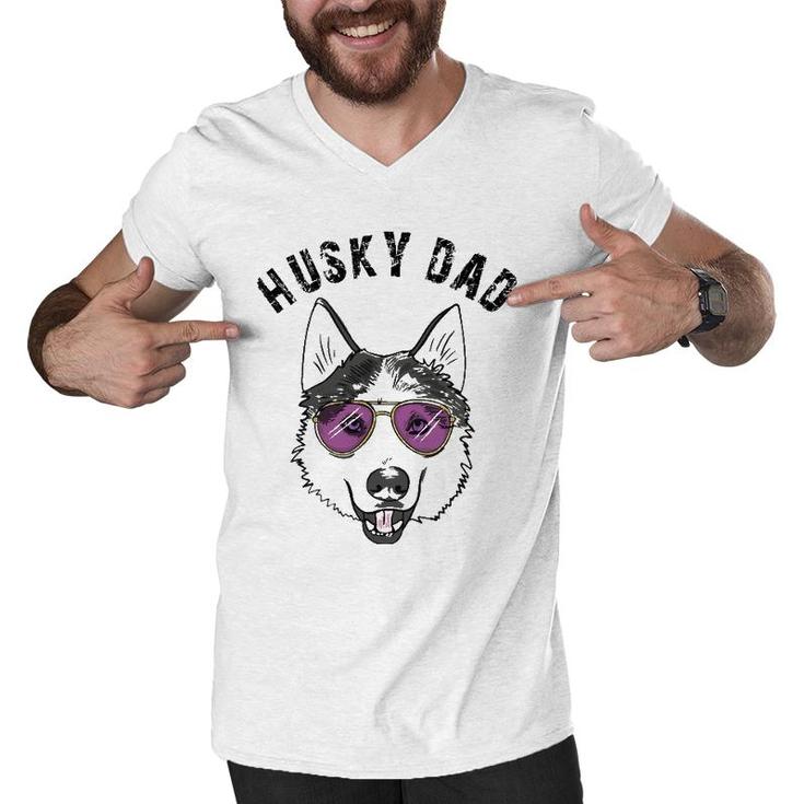 Cool Husky Dad Dog Owner Lover Gift Huskies Love Gifts Men V-Neck Tshirt