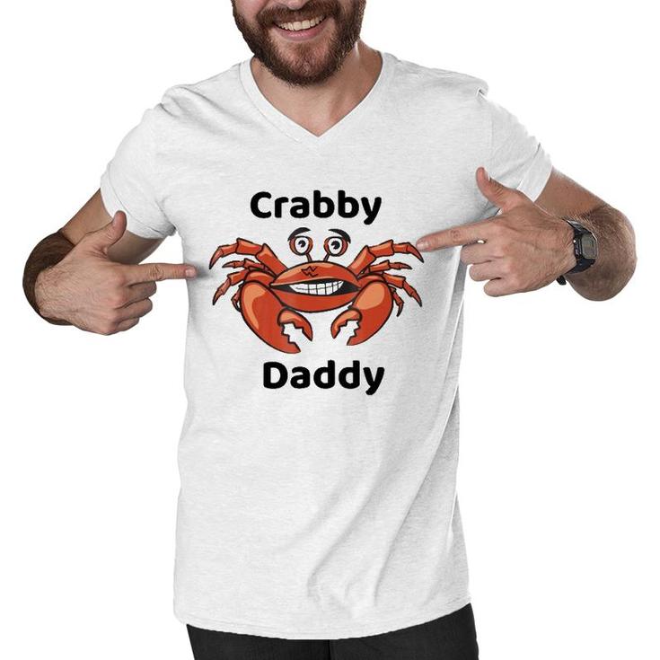 Crabby Daddy Men V-Neck Tshirt
