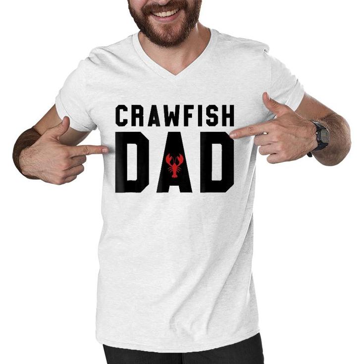Crawfish Dad Funny Cajun Crawfish Father's Day  - Black Men V-Neck Tshirt