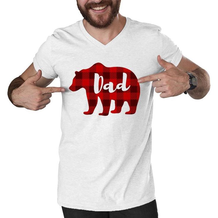 Dad Bear Clothing Mens Gifts Father Parents Family Matching Men V-Neck Tshirt