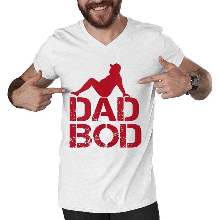 Dad Bod Funny Dad Design  Men V-Neck Tshirt