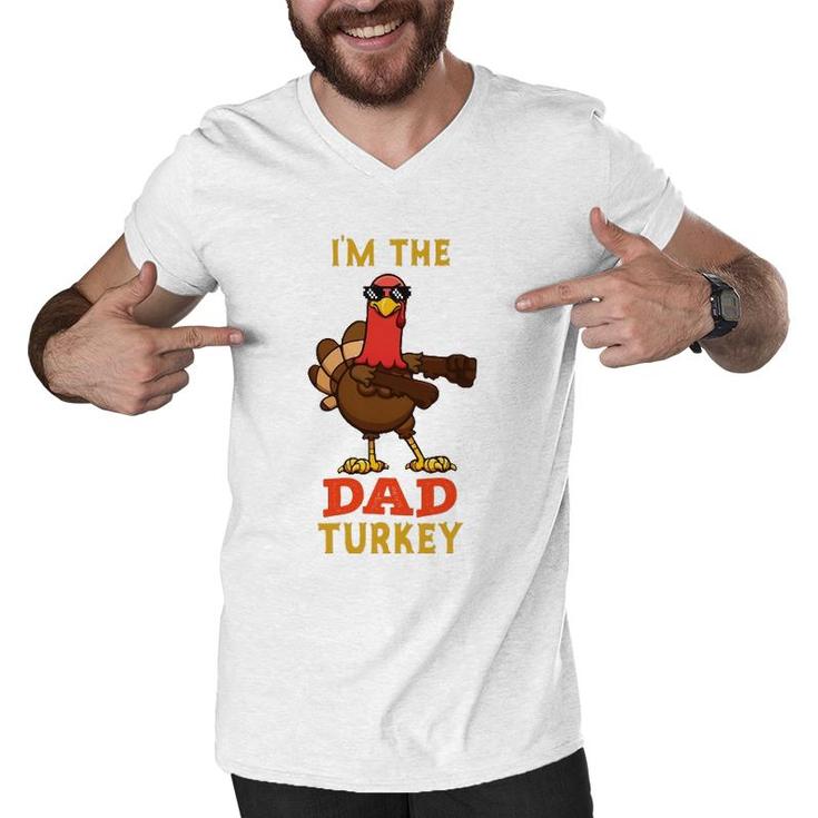 Dad Turkey Matching Family Group Thanksgiving Gifts Men V-Neck Tshirt