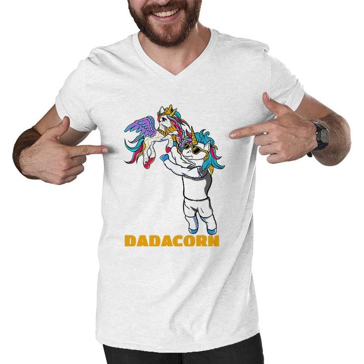 Dadacorn Unicorn Dad For A Family Daddy Father's Day Men V-Neck Tshirt