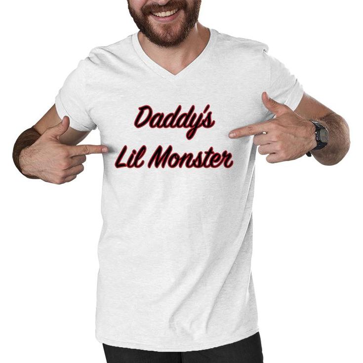Daddy's Lil Monster Father Gift Men V-Neck Tshirt