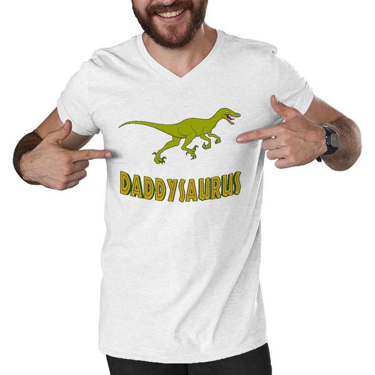 Daddysaurus Funny Men Great Gifts Idea For Father Men V-Neck Tshirt