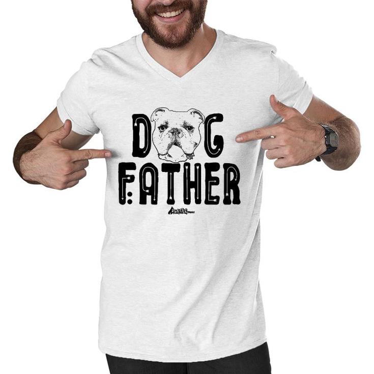 Dog Father  English Bulldog Dad Top Fun Dog Lover Men V-Neck Tshirt