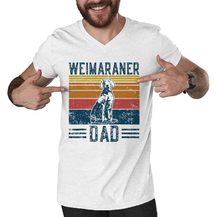 Dog Weim Dad Vintage Weimaraner Dad Men V-Neck Tshirt