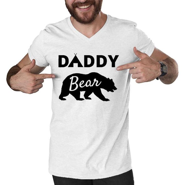 Father's Day Gift From Wife Son Daughter Baby Kids Daddy Bear Men V-Neck Tshirt