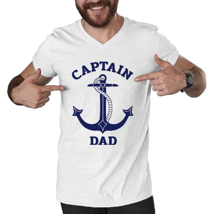 Father's Day Nautical Anchor Captain Dad Men V-Neck Tshirt