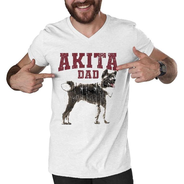 Funny Akita Dad S For Men Akita Owner Gifts Men V-Neck Tshirt