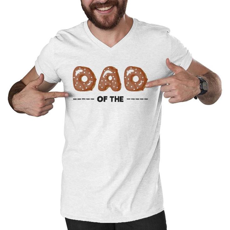 Funny Dad Of The Birthday Girl Family Donut Birthday Gift Men V-Neck Tshirt