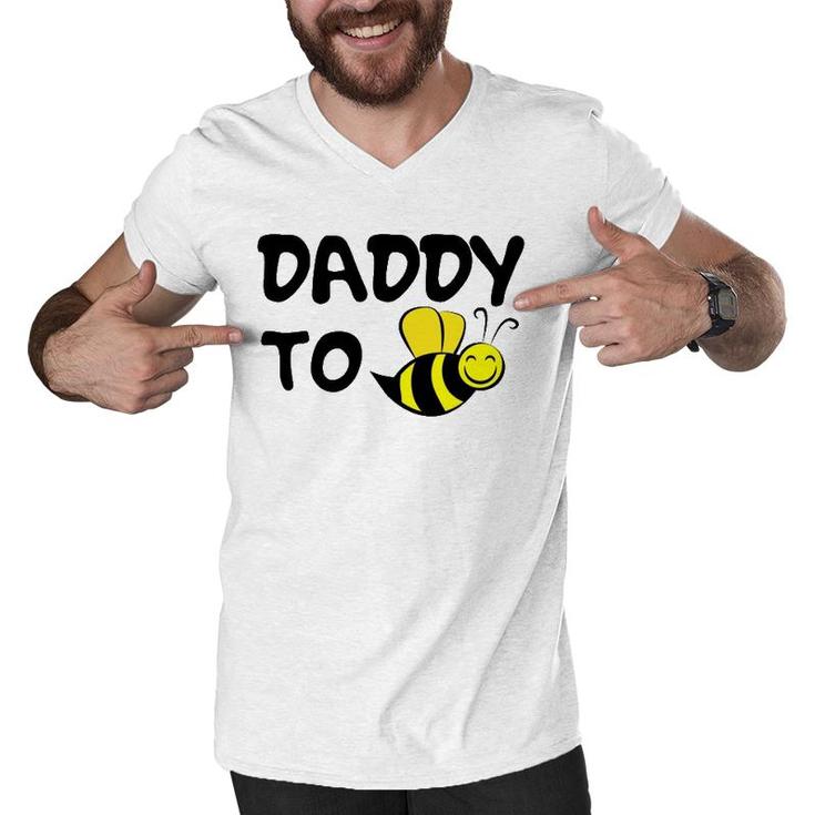 Funny Daddy To Be Promoted To Dad Soon To Be Father's Day  Men V-Neck Tshirt
