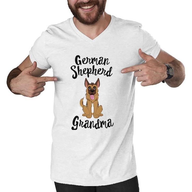 German Shepherd Grandma Pawma Dog Grandparents Grand Maw Men V-Neck Tshirt