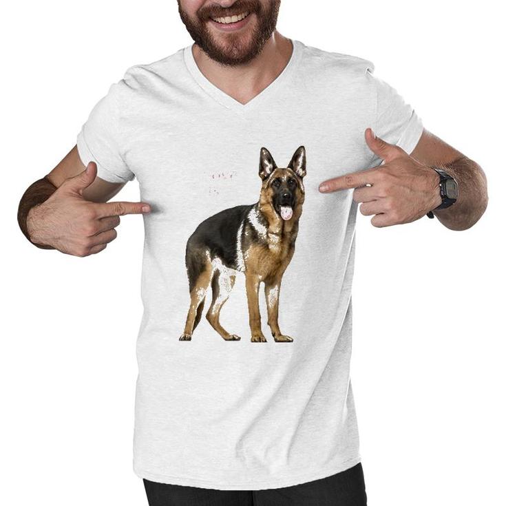 German Shepherd  Shepard Dog Mom Dad Love Pet Puppy Tee  Men V-Neck Tshirt