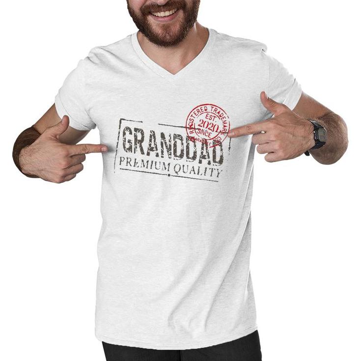 Graphic 365 Granddad Grandpa Vintage Est 2020 Men Gift Men V-Neck Tshirt